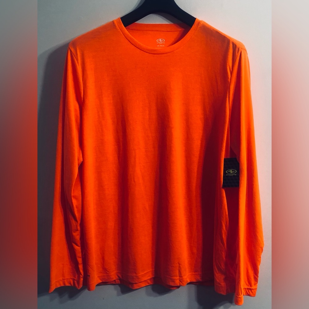 Men’s crewneck Shirt long Sleeves Tri Blend orange. 2XL(50-52)